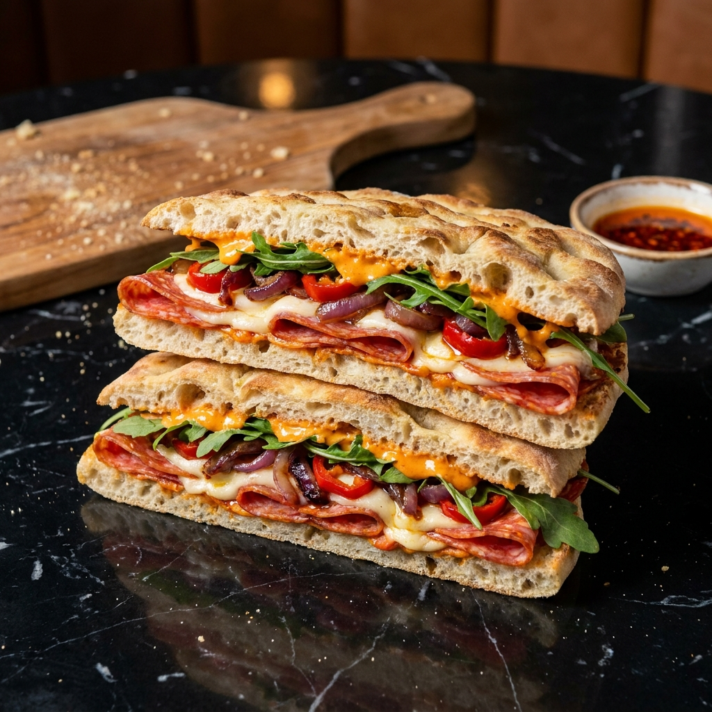 Spicy Calabrese baciata sandwich