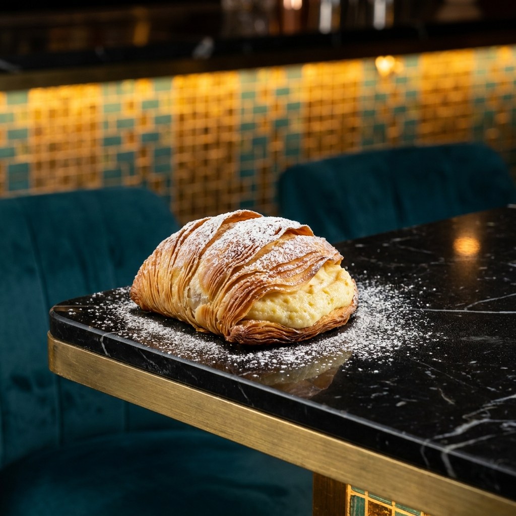Sfogliatella Riccia, Italian dessert at Moderna Austin