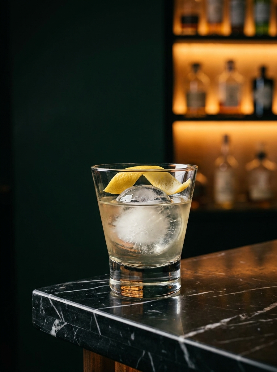 Negroni Bianco cocktail at Moderna Bar & Pizzeria, Austin