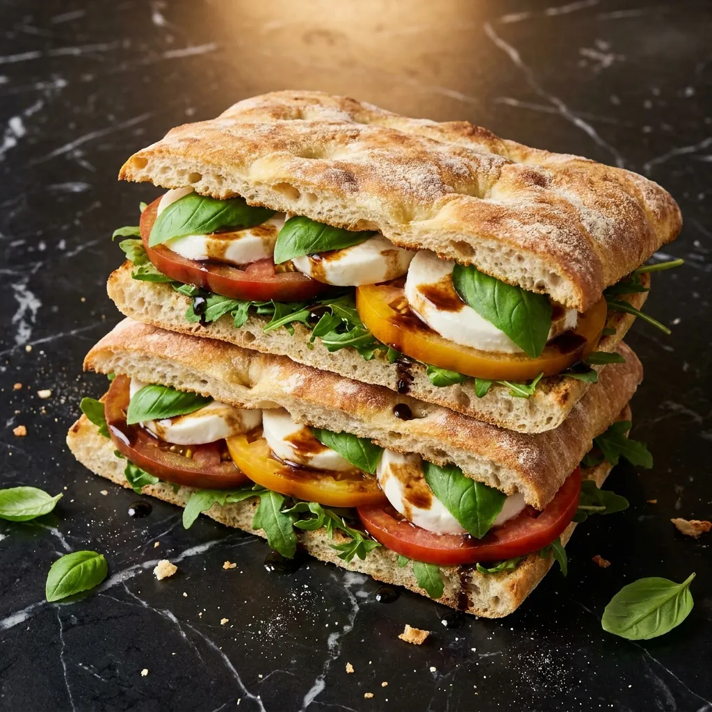 Heirloom Tomato + Fior di Latte baciata sandwich