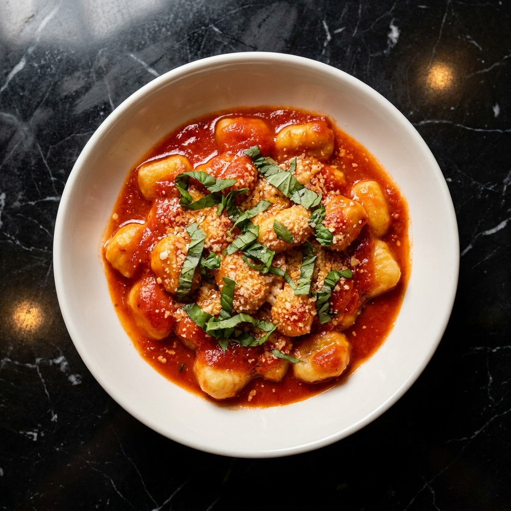 Gnocchi al Pomodoro, handmade pasta at Moderna Austin