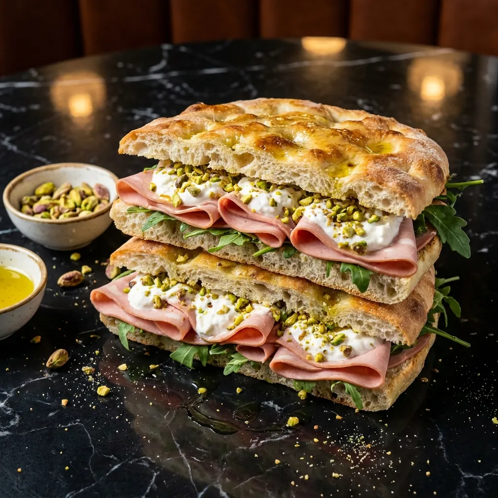 Mortadella + Burrata baciata sandwich