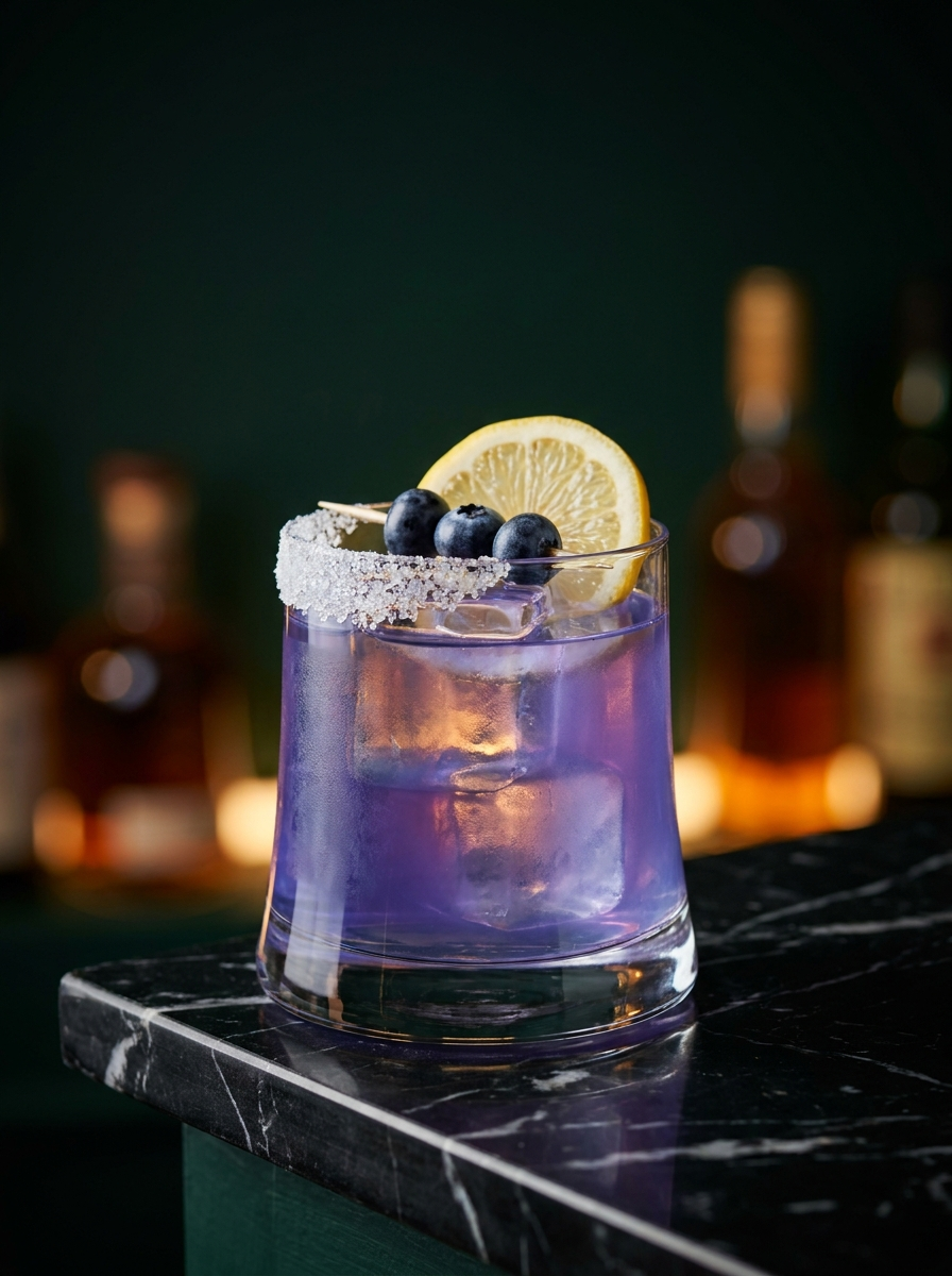 Blue Amalfi cocktail at Moderna Bar